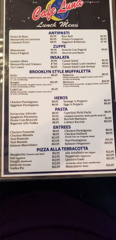 Cafe luna old bridge menu  Prices and visitors' opinions on dishes